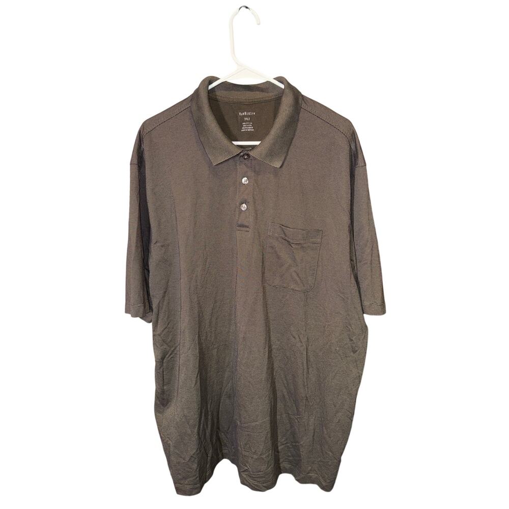 Van Heusen Flex Brown Short Sleeve Polo Shirt Size 2XLT